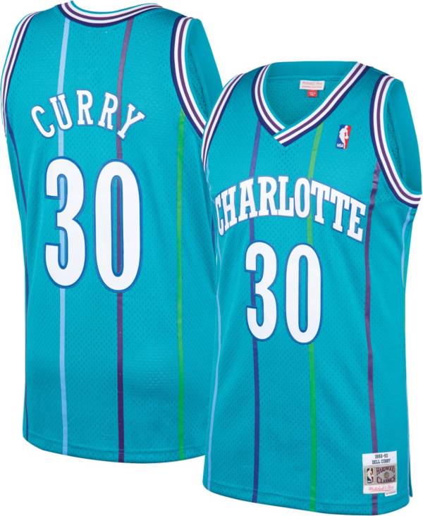 Mitchell & Ness Men's 1992 Charlotte Hornets Dell Curry #30 Teal Hardwood Classics Swingman Jersey product image