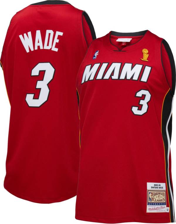 Mitchell & Ness Men's 2005 Miami Heat Dwyane Wade #3 Red Hardwood Classics Authentic Jersey