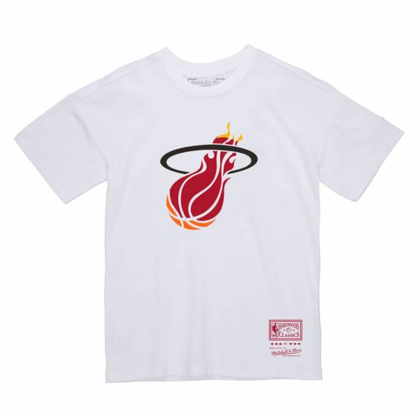 Mitchell & Ness Men's Miami Heat White Logo T-Shirt