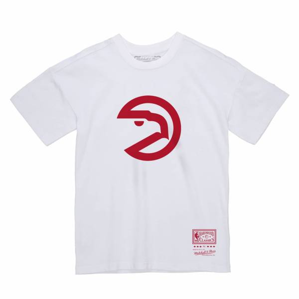 Mitchell & Ness Men's Atlanta Hawks White Logo T-Shirt product image
