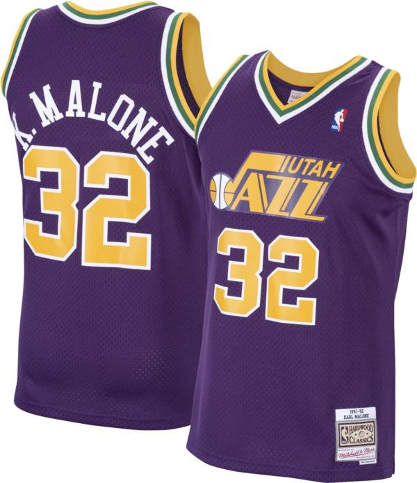 Mitchell & Ness Men's 1991 Utah Jazz Karl Malone #32 Purple Hardwood Classics Swingman Jersey