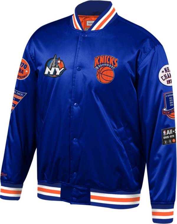 Mitchell & Ness Men's New York Knicks Royal Champ City Satin Jacket product image