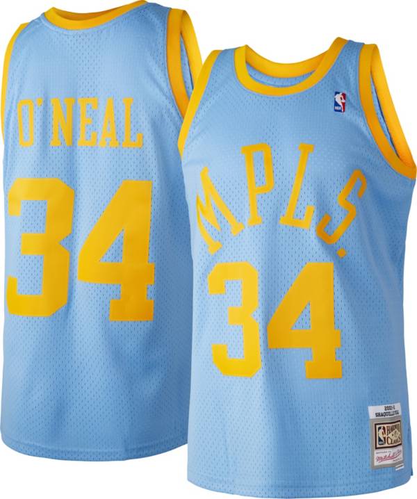 Mitchell & Ness Men's 2001 Los Angeles Lakers Shaquille O'Neal #34 Blue Hardwood Classics Swingman Jersey