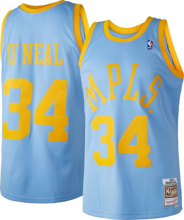 Mitchell & Ness Men's 2001 Los Angeles Lakers Shaquille O'Neal #34 Blue Hardwood Classics Swingman Jersey product image