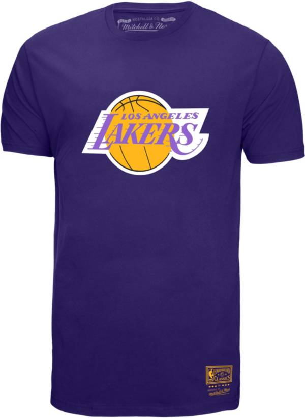 Mitchell & Ness Men's Los Angeles Lakers Purple Logo T-Shirt