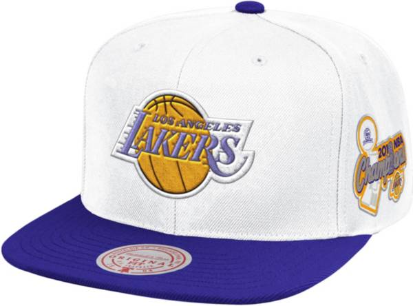 Mitchell & Ness Men's White Los Angeles Lakers Patch Snapback Hat