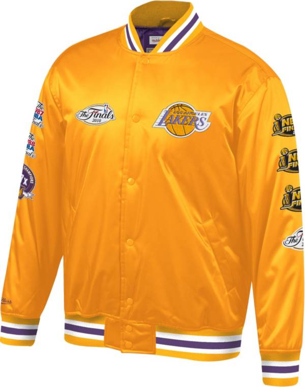 Mitchell & Ness Men's Los Angeles Lakers Yellow Champ City Satin Jacket product image