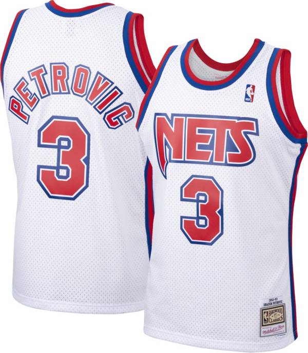 Mitchell & Ness Men's 1992 Brooklyn Nets Drazen Petrovic #3 White Hardwood Classics Swingman Jersey