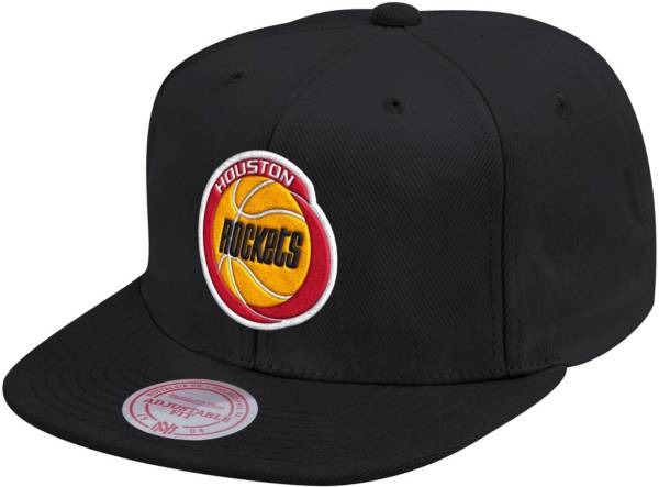 Mitchell & Ness Men's Houston Rockets Black Hardwood Classics Snapback Hat