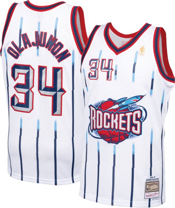 Mitchell & Ness Men's 1997 Houston Rockets Hakeem Olajuwon #34 White Hardwood Classics Swingman Jersey