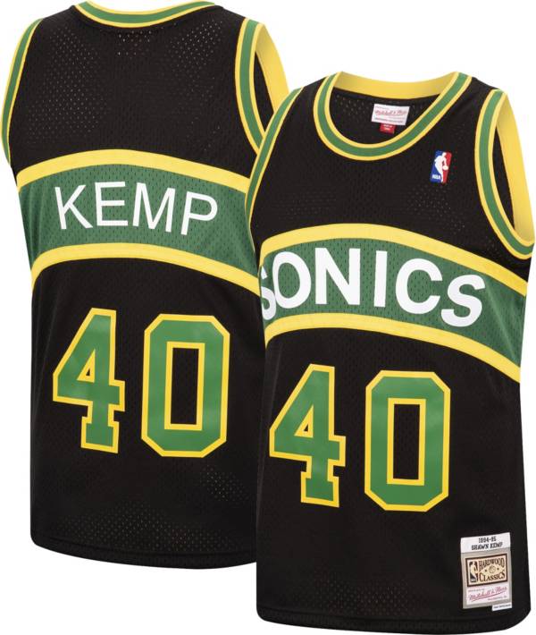 Mitchell & Ness Men's 1994 Seattle Super Sonics Shawn Kemp #40 Black Hardwood Classics Swingman Jersey