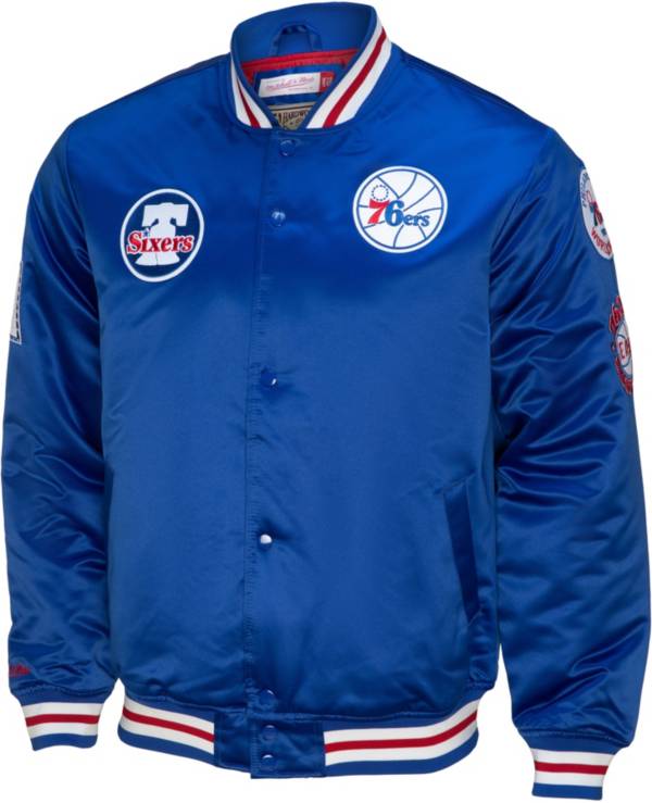 Mitchell & Ness Men's Philadelphia 76ers Royal Blue Champ City Satin Jacket