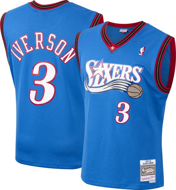 Mitchell & Ness Men's 2000 Philadelphia 76ers Allen Iverson #3 Royal Hardwood Classics Swingman Jersey