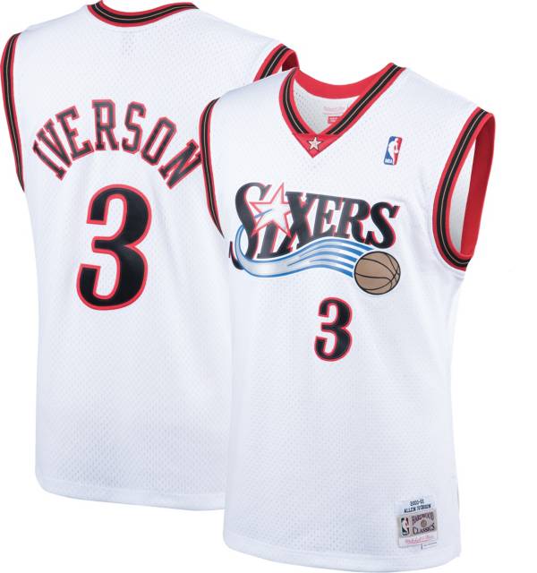 Mitchell & Ness Men's 2000 Philadelphia 76ers Allen Iverson #3 White Hardwood Classics Swingman Jersey