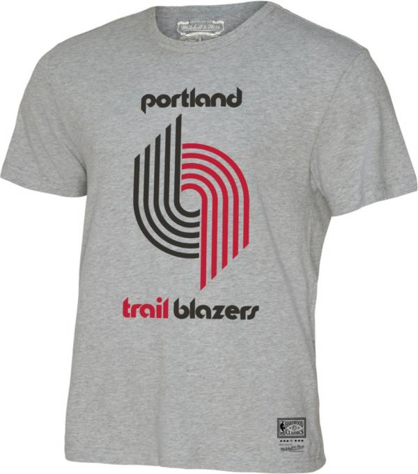 Mitchell & Ness Men's Portland Trail Blazers Grey Logo T-Shirt