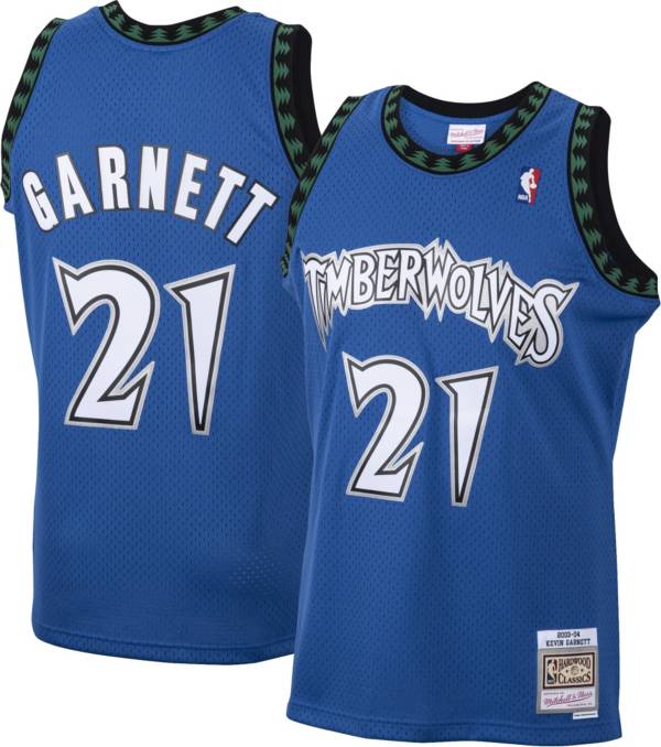 Mitchell & Ness Men's 2003 Minnesota Timberwolves Kevin Garnett #21 Blue Hardwood Classics Swingman Jersey