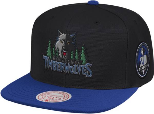 Mitchell & Ness Men's Black Minnesota Timberwolves Patch Snapback Hat