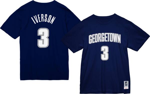 Mitchell & Ness Men's Georgetown Hoyas Blue Allen Iverson #3 T-Shirt product image