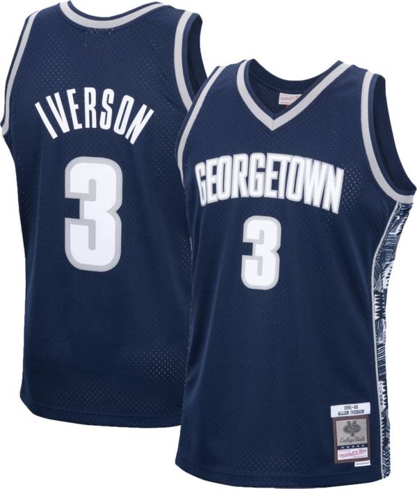 Mitchell & Ness Men's Georgetown Hoyas Allen Iverson #3 '95-'96 Swingman Navy Jersey