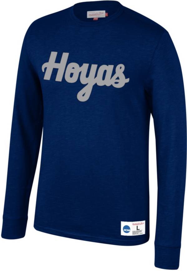 Mitchell & Ness Men's Georgetown Hoyas Navy Slub Long Sleeve T-Shirt product image