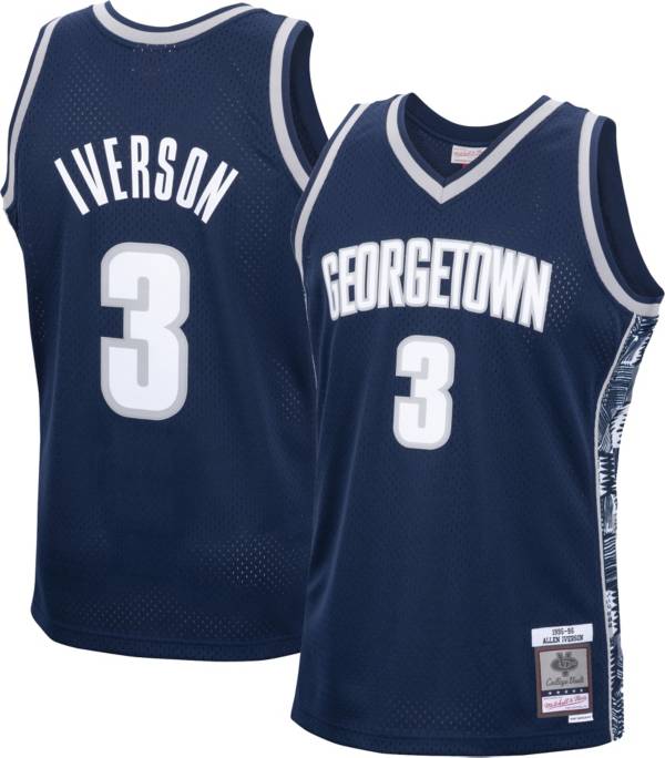 Mitchell & Ness Men's Georgetown Hoyas #3 1995-96 Blue Jersey - Big and Tall