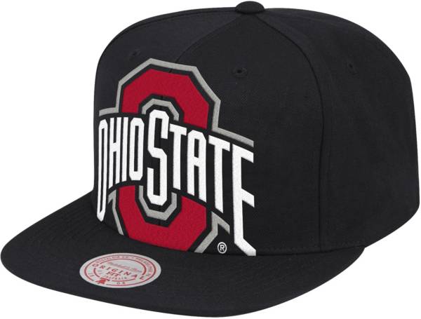 Mitchell & Ness Men's Ohio State Buckeyes Big Face Snapback Black Hat