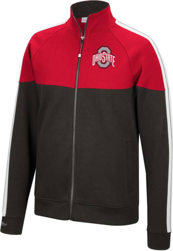 Mitchell & Ness Men's Ohio State Buckeyes Black/Red MVP Track Jacket product image