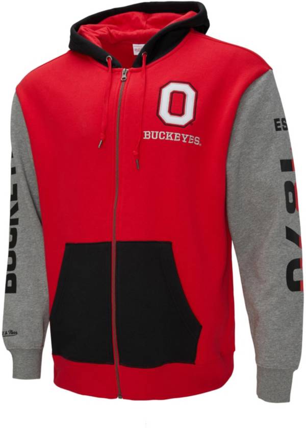 Mitchell & Ness Ohio State Buckeyes Scarlet Full-Zip Fleece Sweatshirt product image