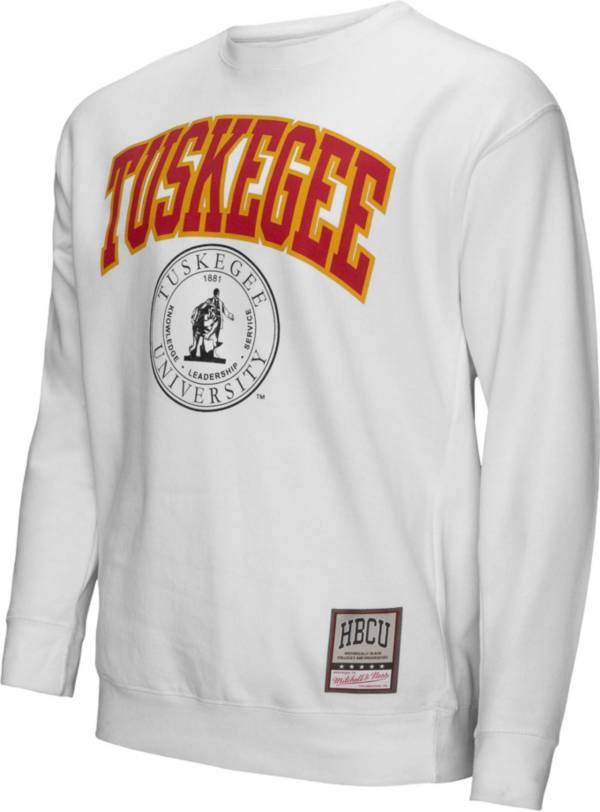 Mitchell & Ness Men's Tuskegee Golden Tigers White Crew Neck Sweatshirt product image