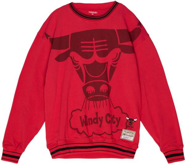 Mitchell & Ness Women's Chicago Bulls Red Big Face Crewneck Sweatshirt