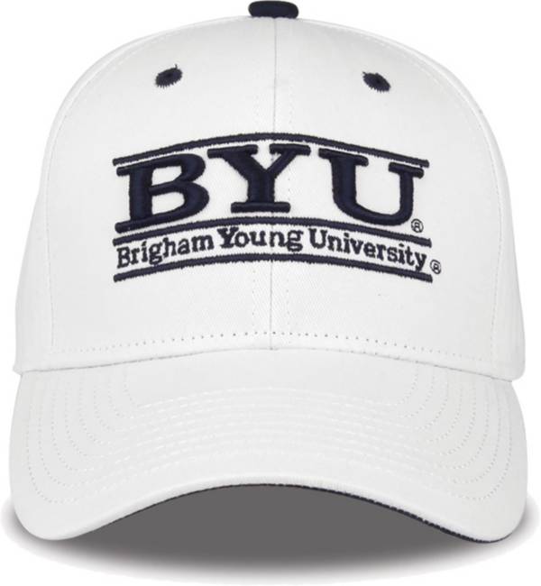 The Game Men's BYU Cougars White Bar Adjustable Hat