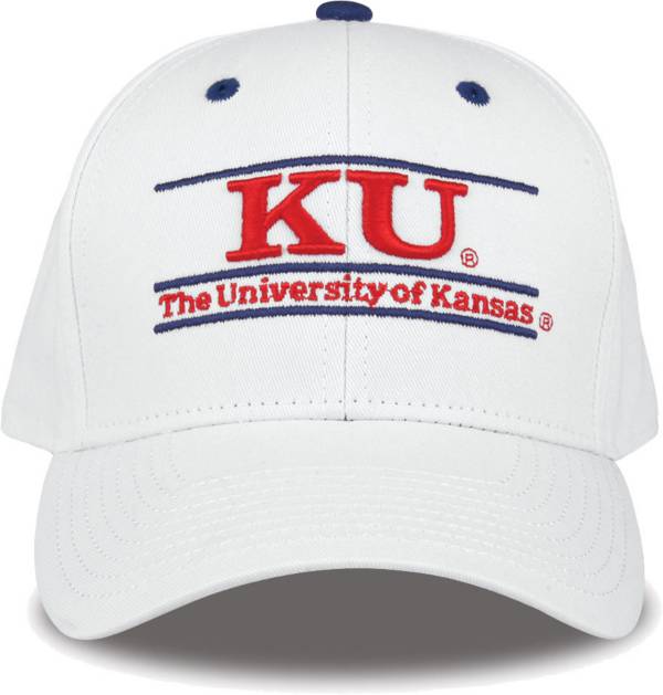 The Game Men's Kansas Jayhawks White Bar Adjustable Hat