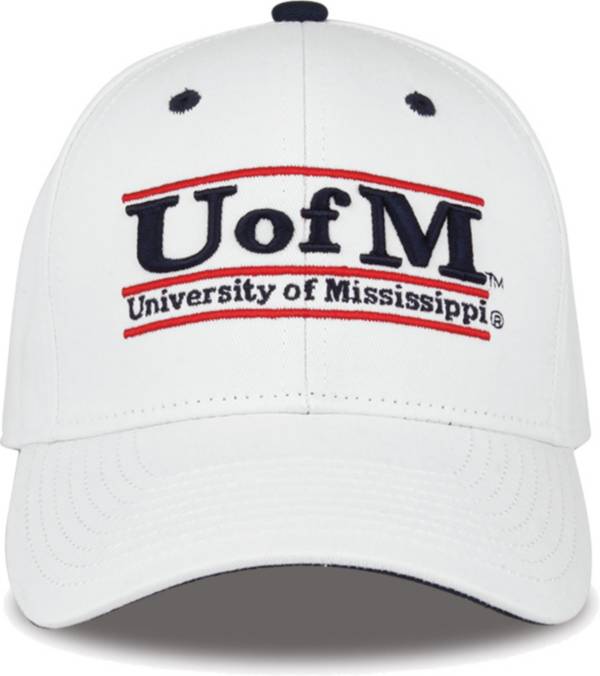 The Game Men's Ole Miss Rebels White Bar Adjustable Hat