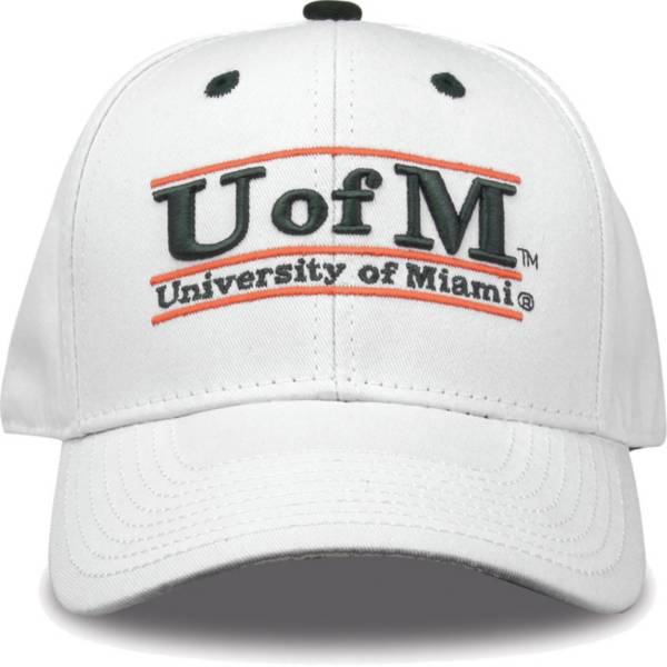 The Game Men's Miami Hurricanes White Bar Adjustable Hat