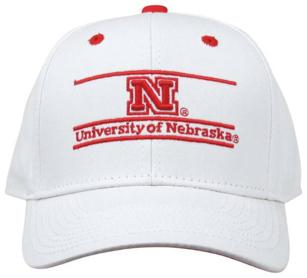 The Game Men's Nebraska Cornhuskers White Bar Adjustable Hat