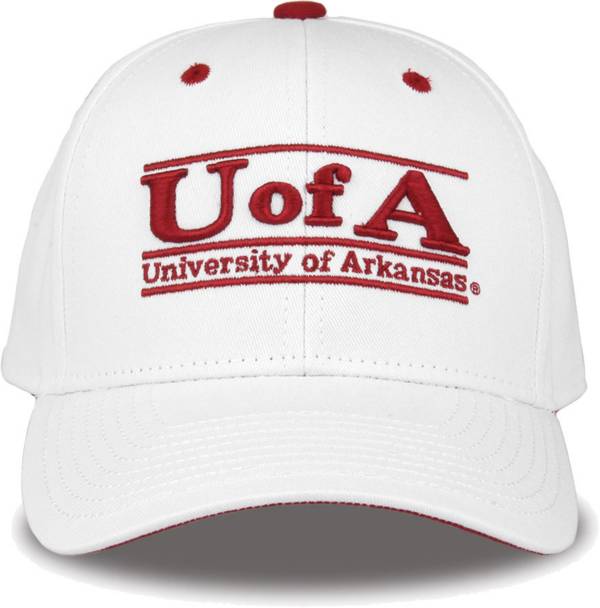 The Game Men's Arkansas Razorbacks White Bar Adjustable Hat