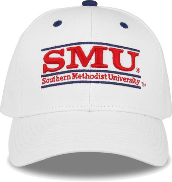 The Game Men's Southern Methodist Mustangs White Bar Adjustable Hat