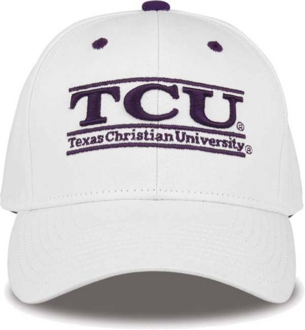 The Game Men's TCU Horned Frogs White Bar Adjustable Hat