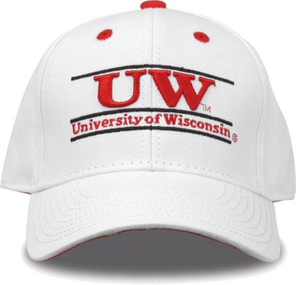 The Game Men's Wisconsin Badgers White Bar Adjustable Hat