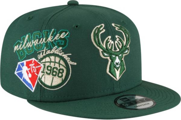 New Era Men's Milwaukee Bucks Green 9Fifty Adjustable Snapback Hat