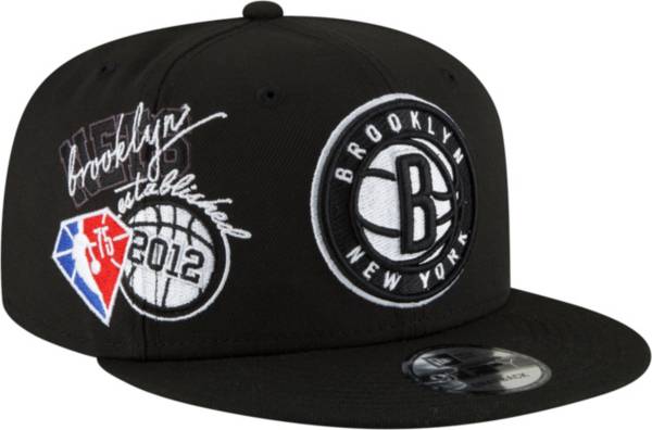 New Era Men's Brooklyn Nets Black 9Fifty Adjustable Snapback Hat