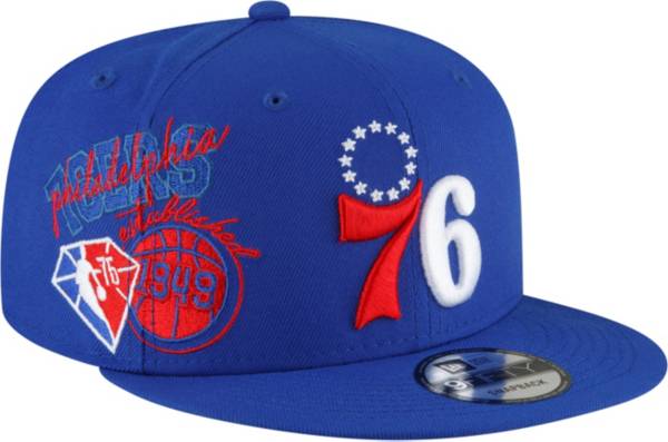 New Era Men's Philadelphia 76ers Blue 9Fifty Adjustable Snapback Hat