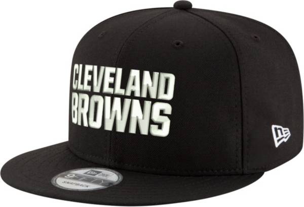 New Era Men's Cleveland Browns Logo 9Fifty Black Adjustable Hat