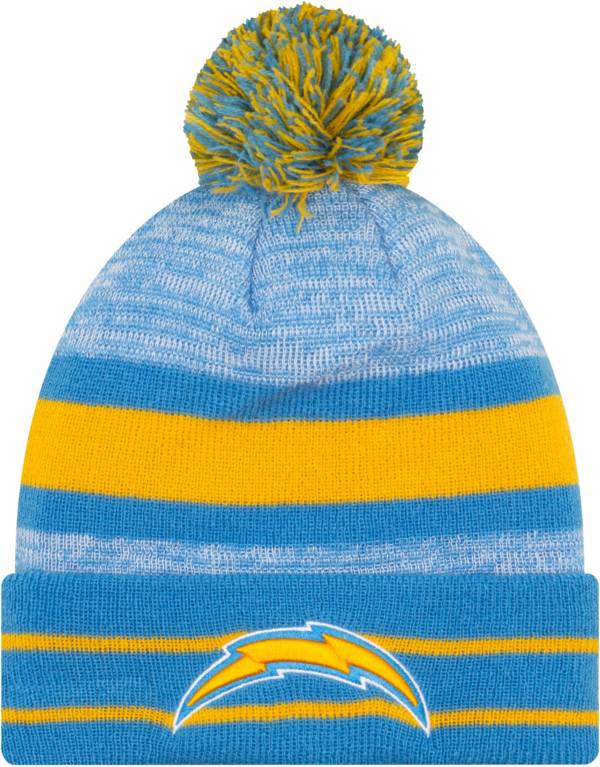 New Era Men's Los Angeles Chargers Cuffed Pom Blue Knit