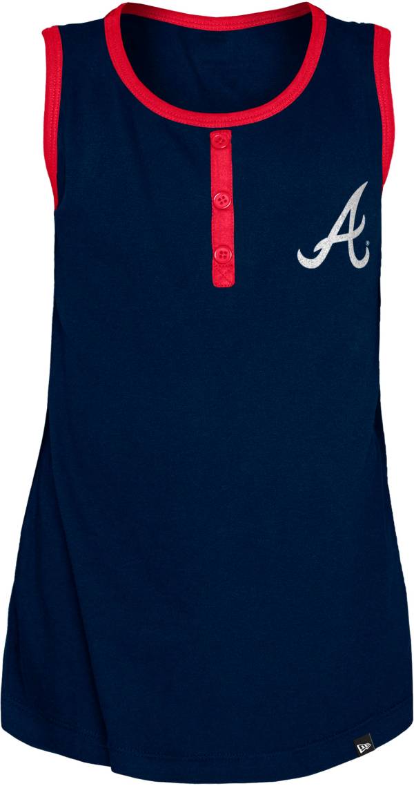 New Era Youth Girls' Atlanta Braves Blue Giltter Tank Top