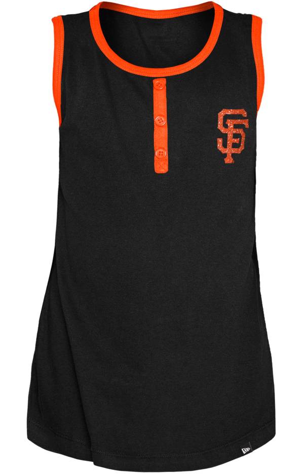 New Era Youth Girls' San Francisco Giants Black Glitter Tank Top