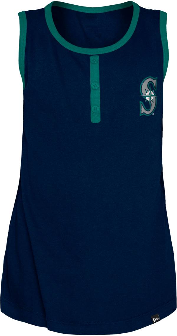 New Era Youth Girls' Seattle Mariners Blue Giltter Tank Top