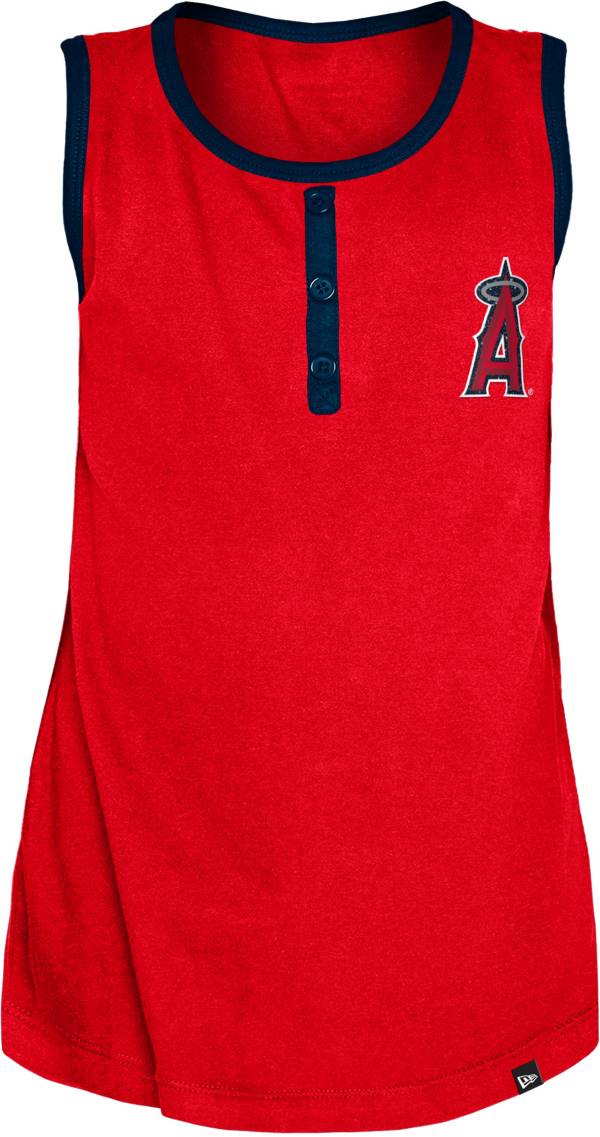 New Era Youth Girls' Los Angeles Angels Red Giltter Tank Top