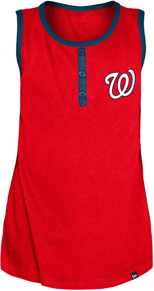 New Era Apparel Girl's Washington Nationals Red Glitter Tank Top