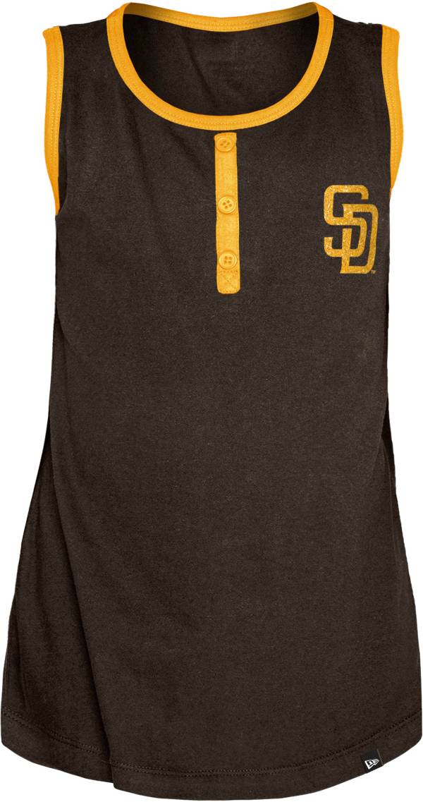 New Era Youth Girls' San Diego Padres Brown Giltter Tank Top